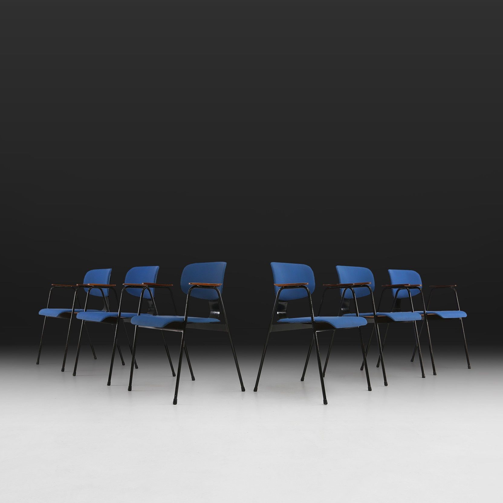 Set of 6 Dining Chairs by Willy Van Der Meeren for Tubax, Belgium, 1950s-img